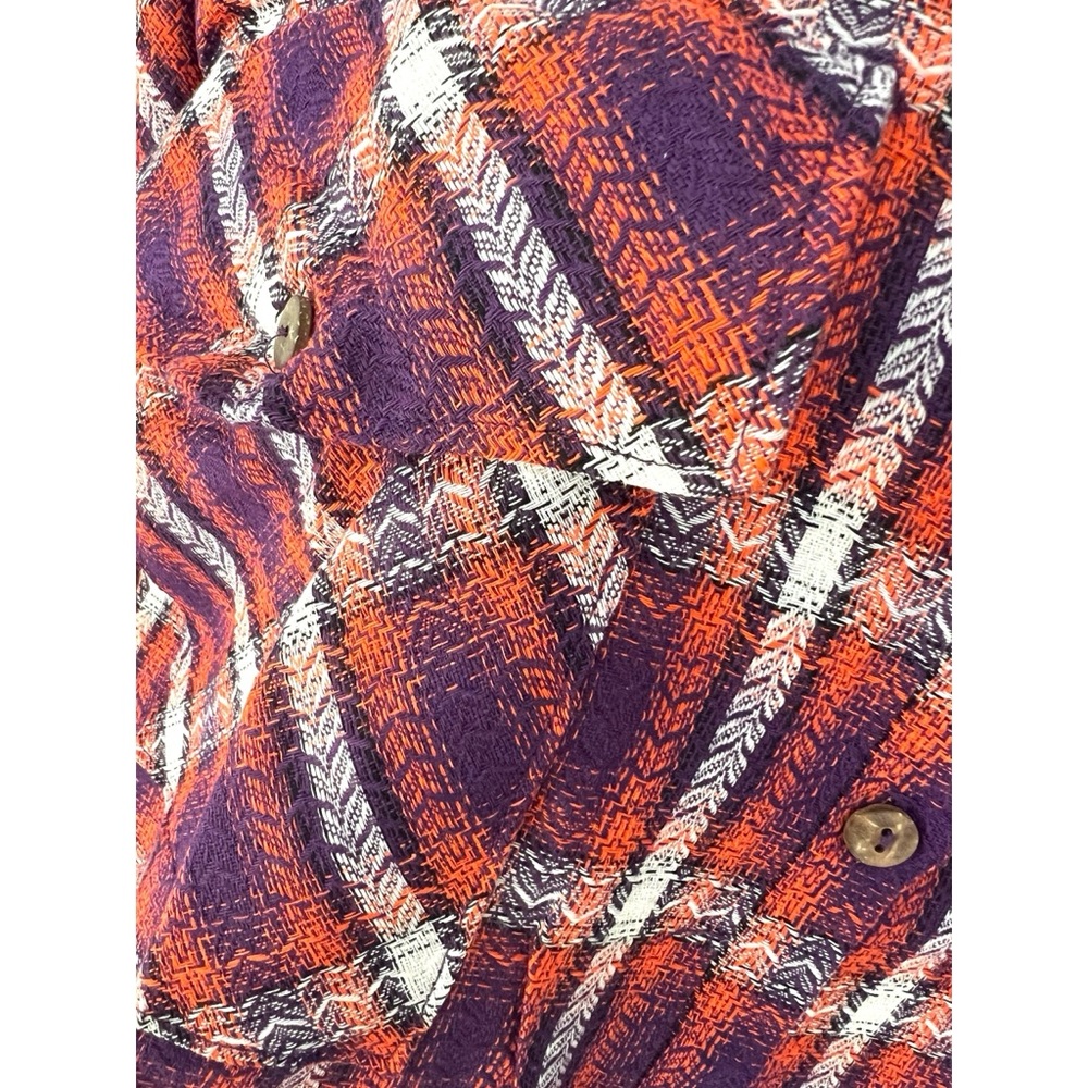 BUCKET LIST Purple and orange button up top S M L - Picture 6 of 6